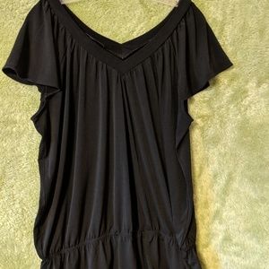 Apostrophe Black XL Short Sleeve Blouse